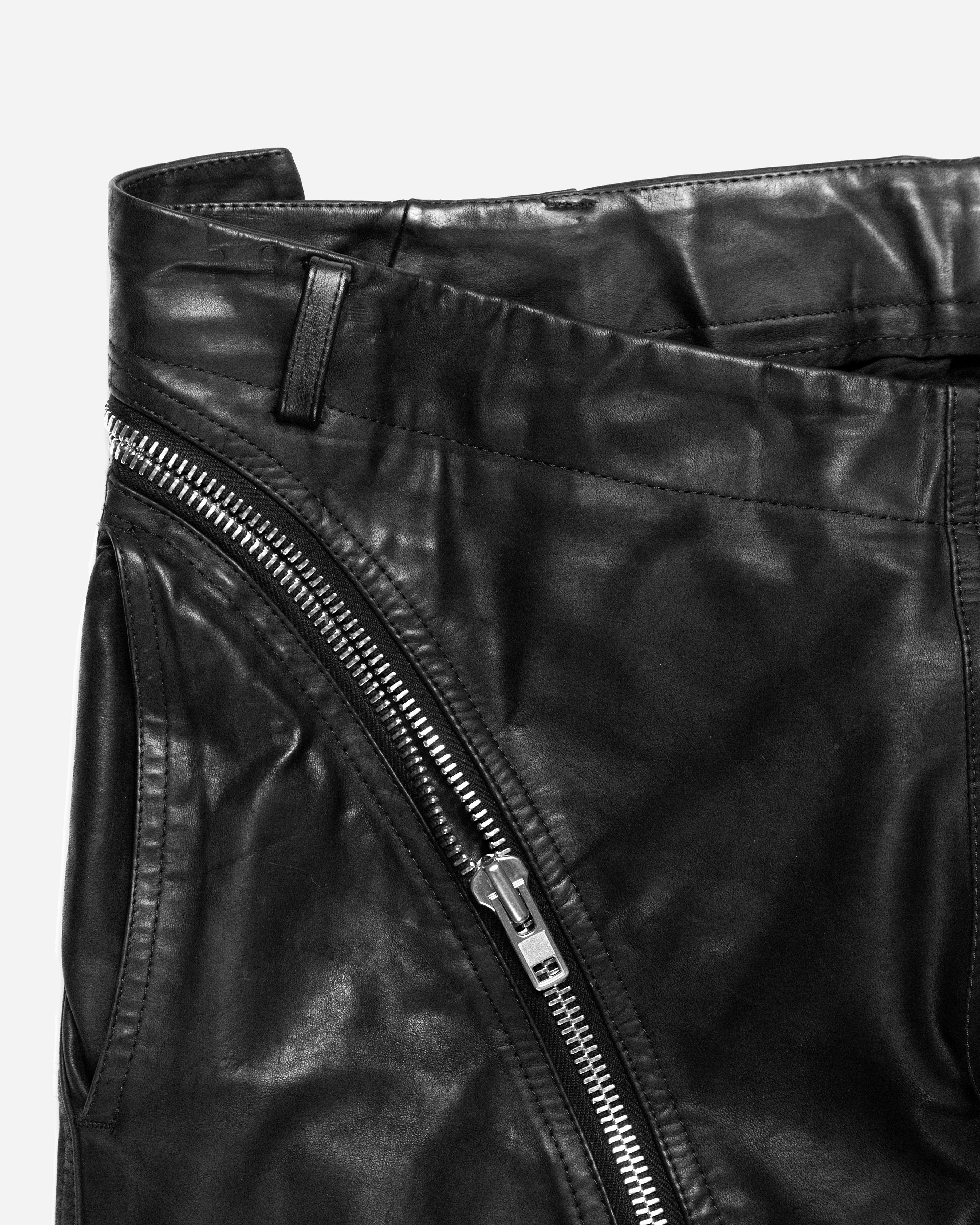 Rick Owens Leather Aircut Jeans - SS15 “Faun” - SILVER LEAGUE