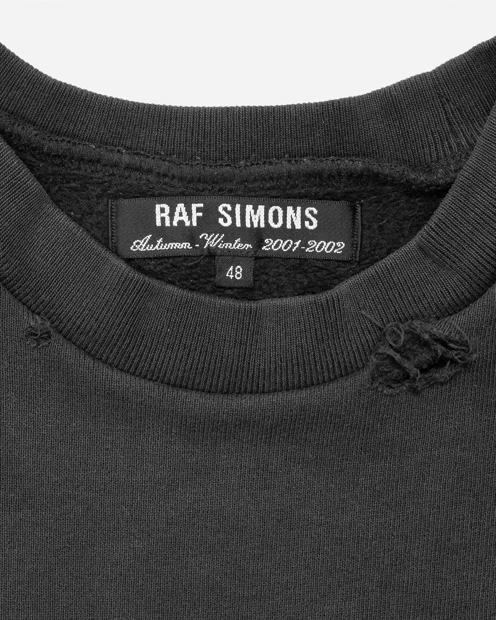 Raf Simons Distressed Raglan Sweatshirt - AW01 “Riot Riot Riot