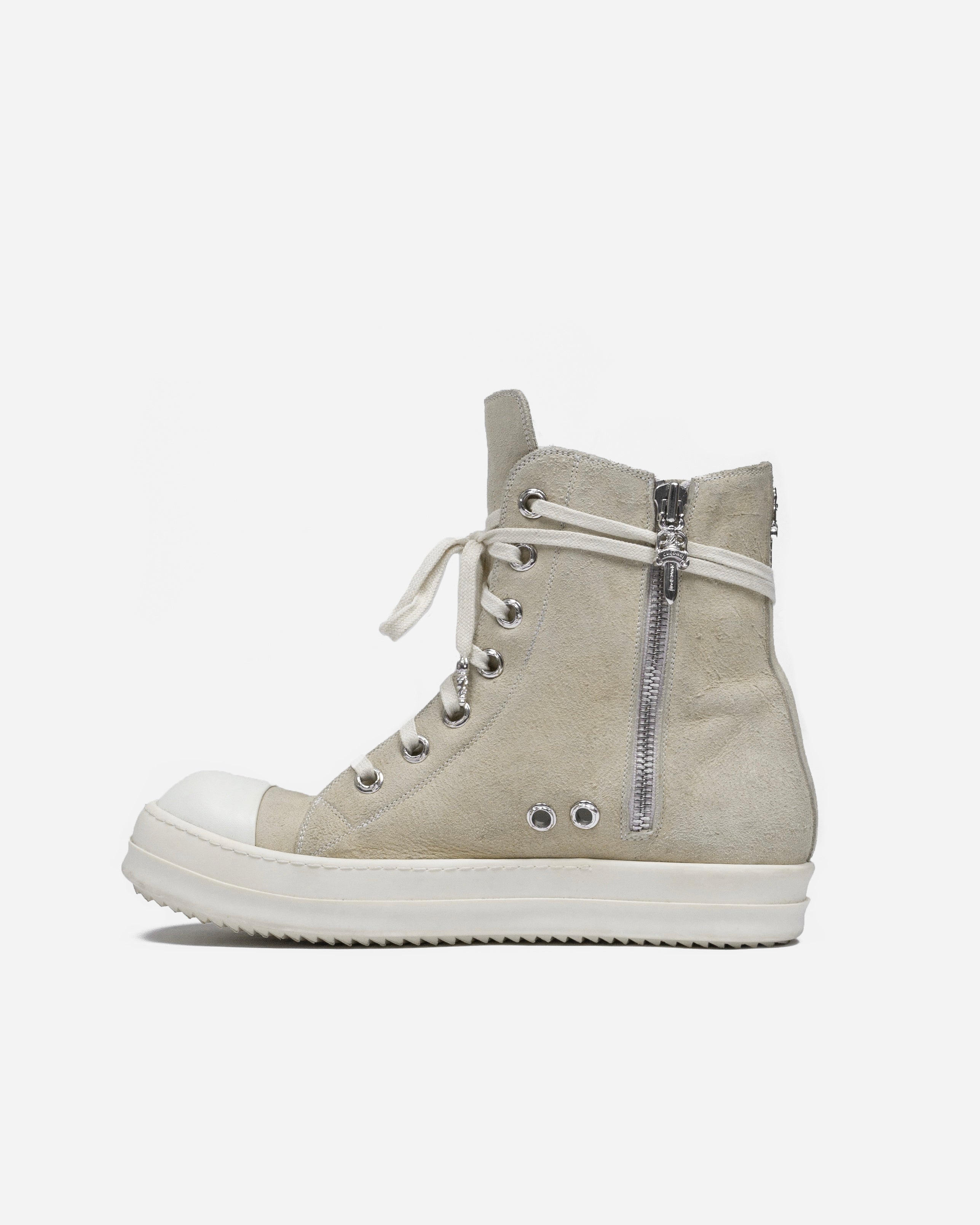 Rick Owens x Chrome Hearts Suede Ramones Sneakers - SILVER LEAGUE
