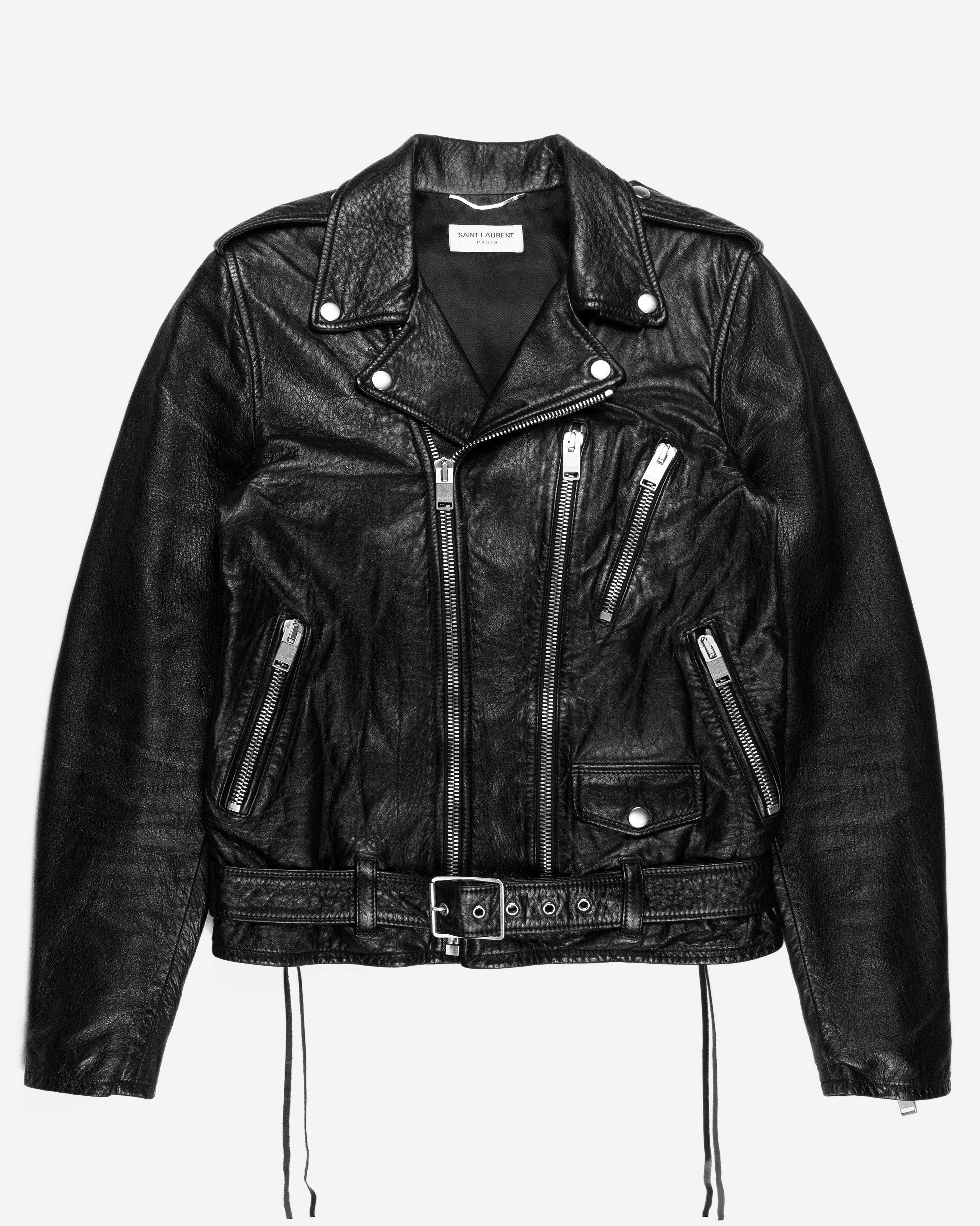 Saint laurent blood outlet luster leather jacket