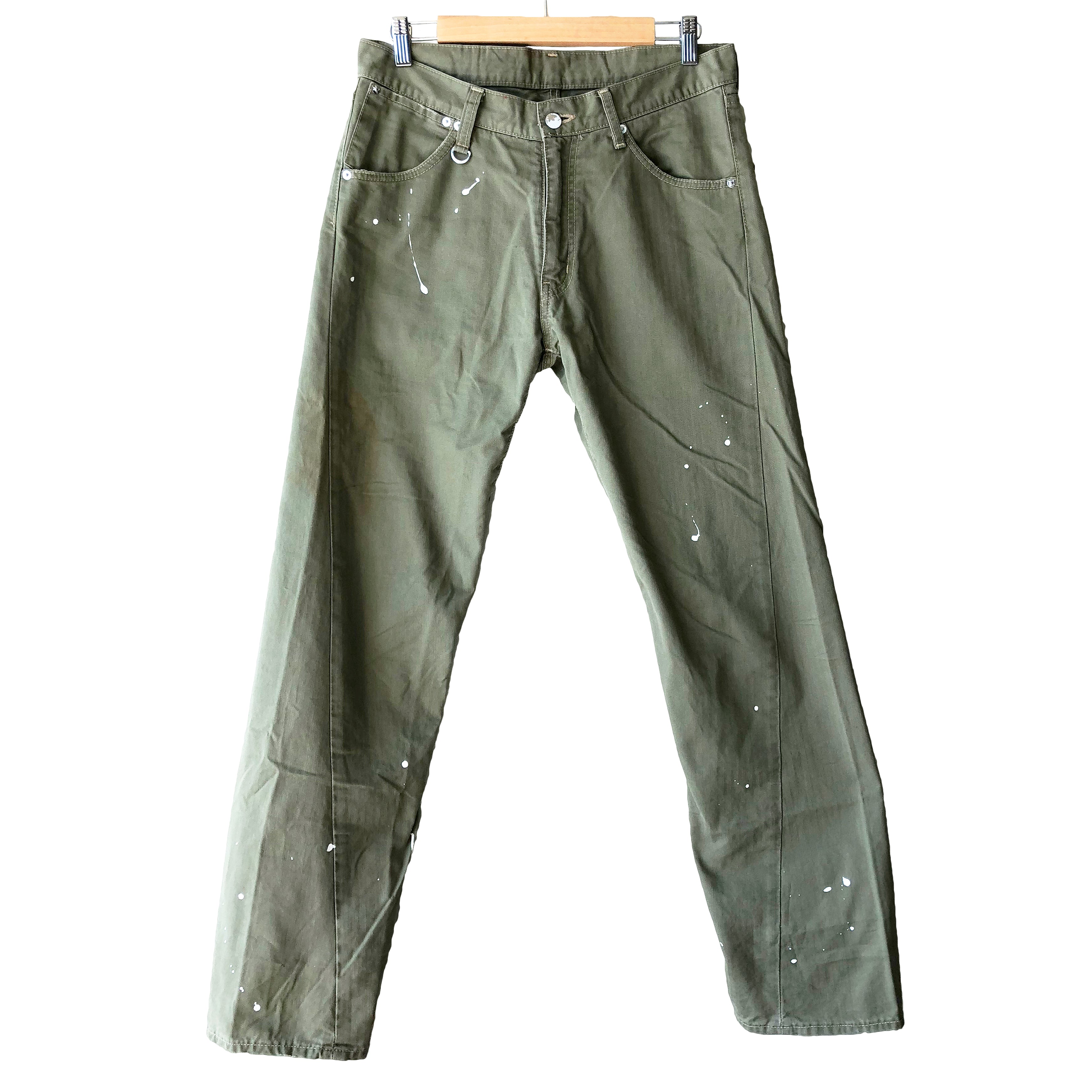 Sophnet. Khaki Green Twisted Seam Painter Jeans