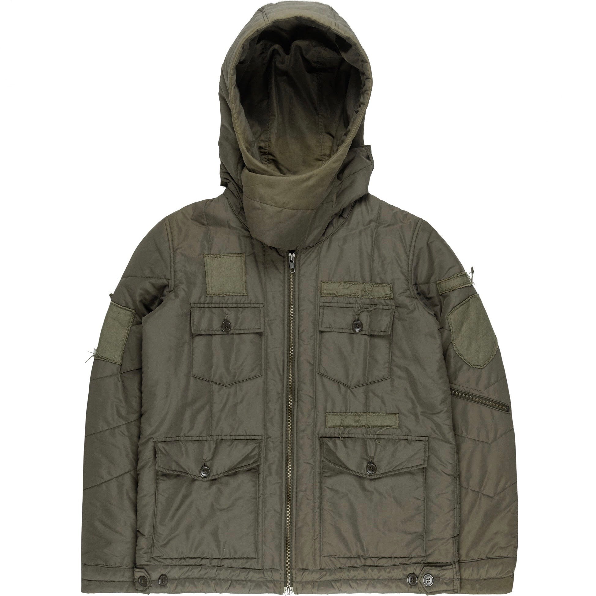 Undercover Patched Olive Puffer Jacket - AW05 “Arts And Crafts”