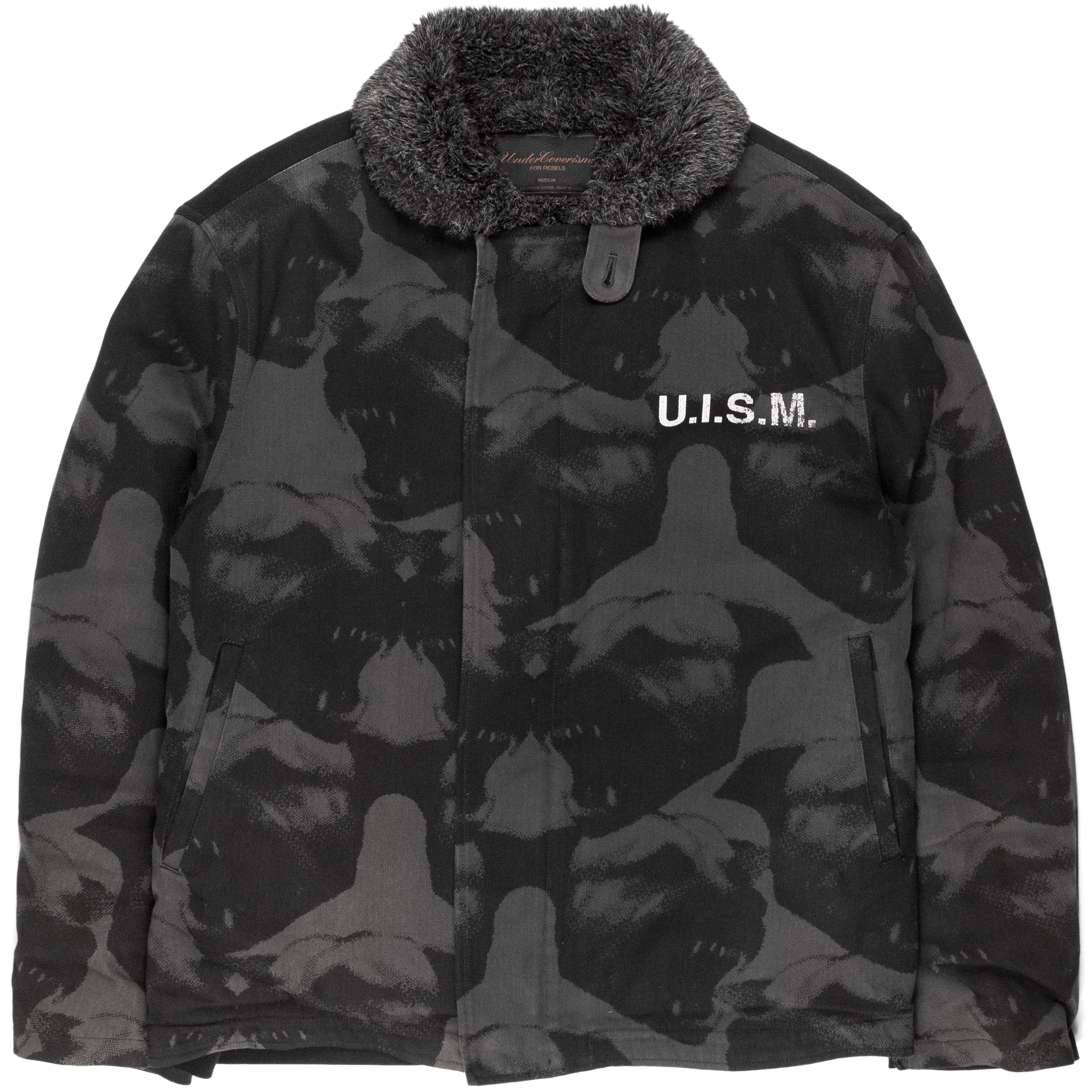 Undercover “UISM” Dog Camo Deck Jacket - AW03 “Paperdoll” - SILVER