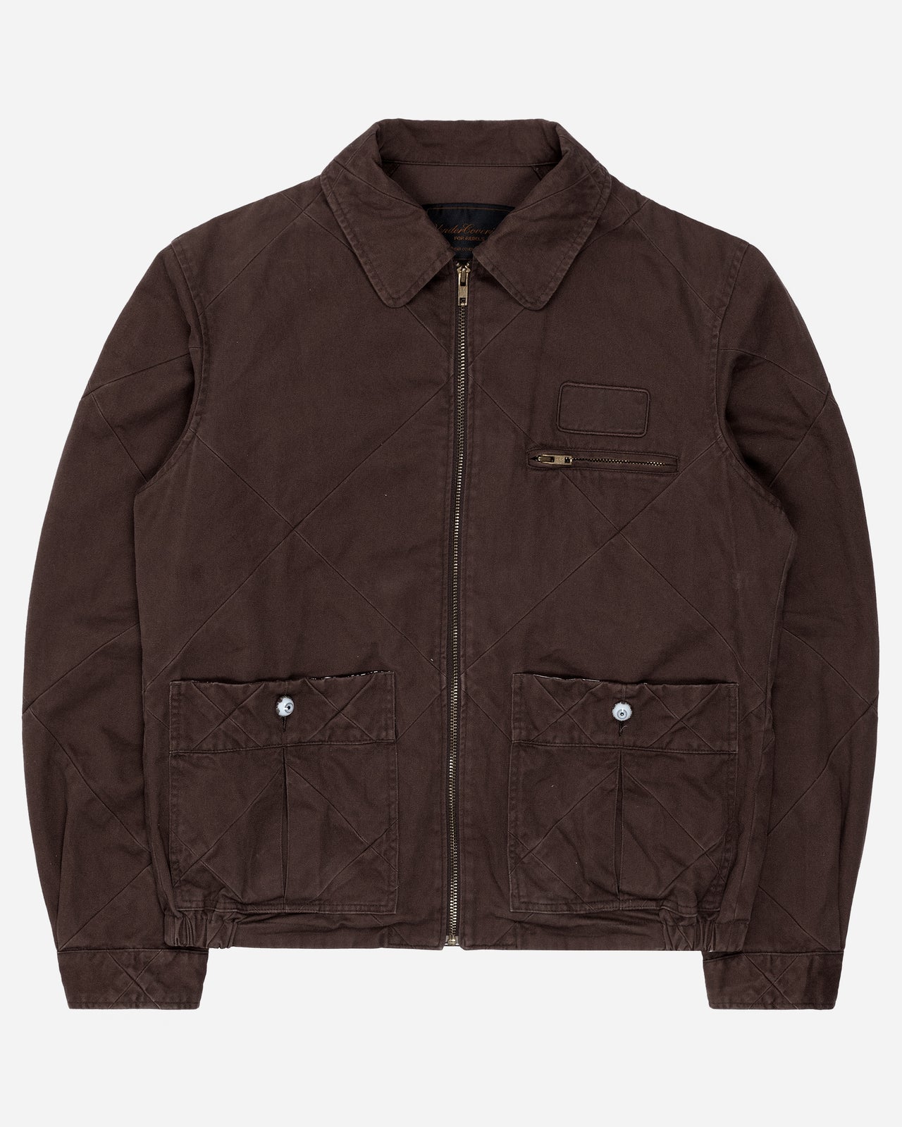 Undercover Brown Paneled Zip-Up Work Jacket - SS05 “BBII Homage To Jan Svankmajer”